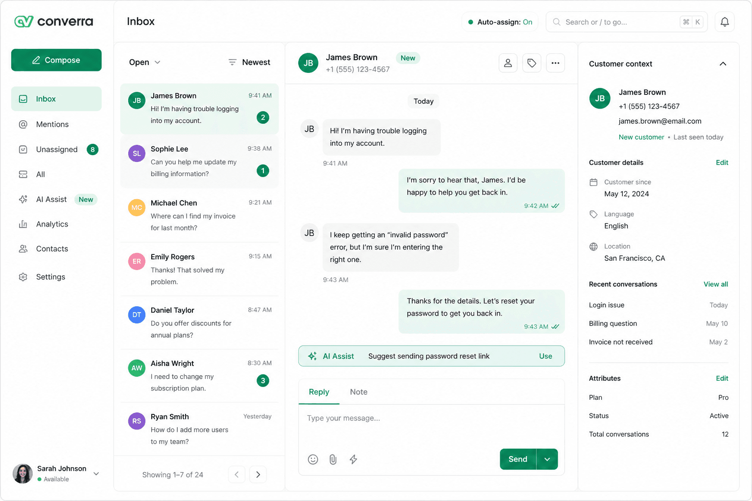 One inbox for every customer thread in Converra